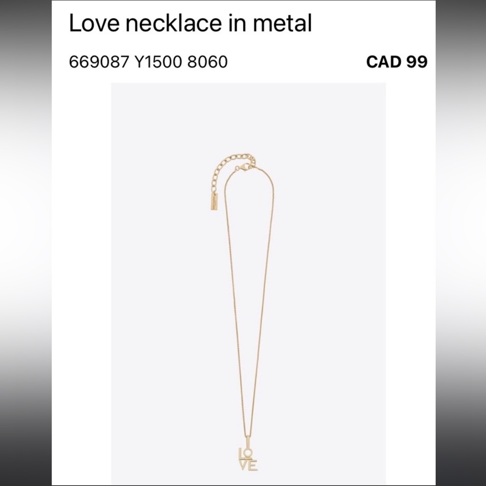 Yves Saint Laurent Gold Necklace Elegant Minimalist Design